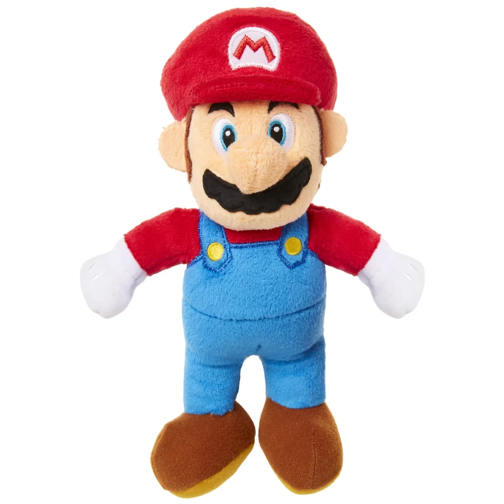 Mario plush toy featuring Mario in his classic red and blue outfit