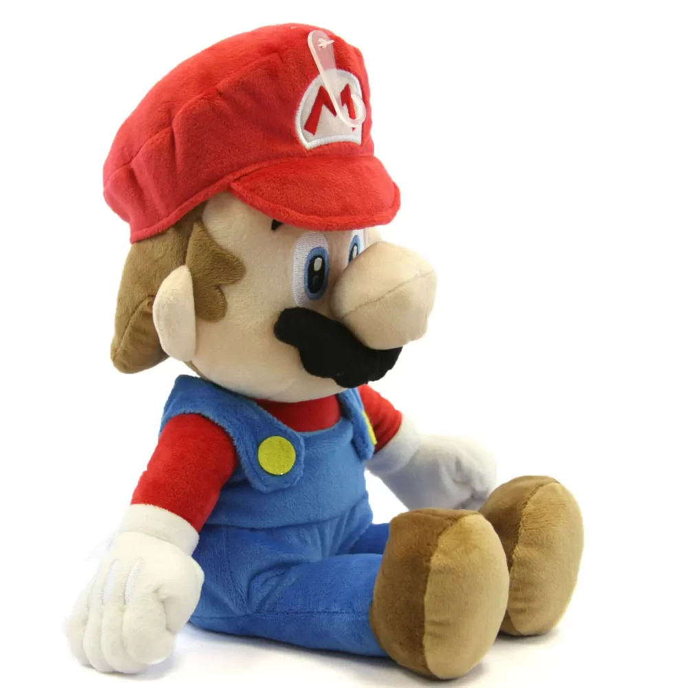 Mario plush toy featuring Mario in his classic red and blue outfit