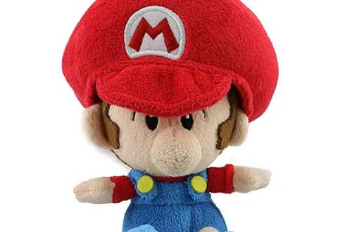 Mario plush toy featuring Mario in his classic red and blue outfit