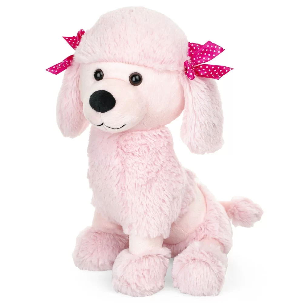 pink plush dog toy